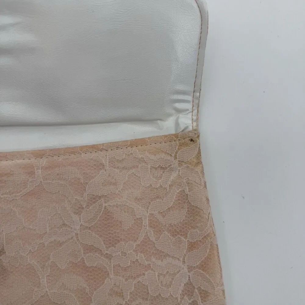 Vintage Unbranded Light Pink Lace Clutch Bag Delicate